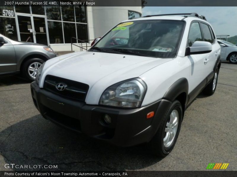 Nordic White / Beige 2007 Hyundai Tucson SE 4WD