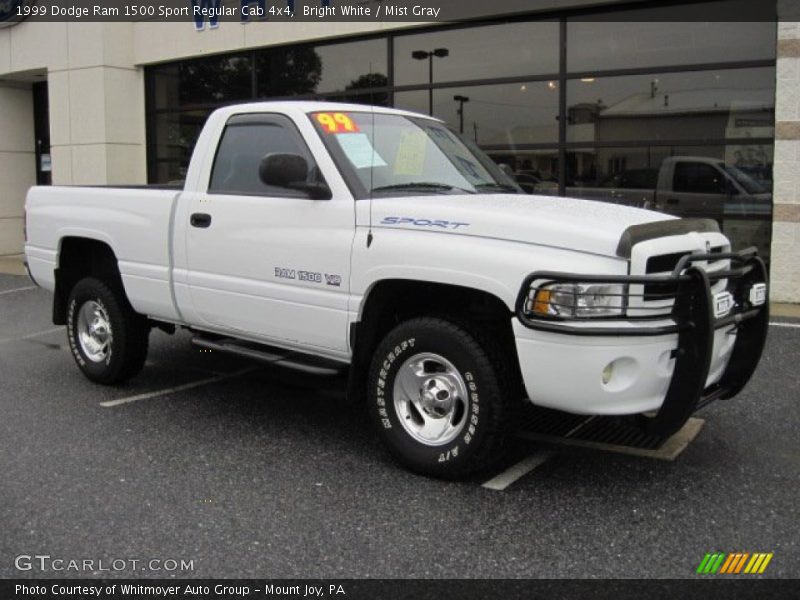 Bright White / Mist Gray 1999 Dodge Ram 1500 Sport Regular Cab 4x4