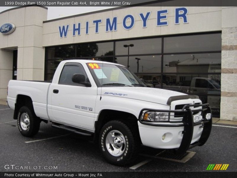 Bright White / Mist Gray 1999 Dodge Ram 1500 Sport Regular Cab 4x4