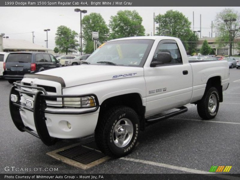 Bright White / Mist Gray 1999 Dodge Ram 1500 Sport Regular Cab 4x4