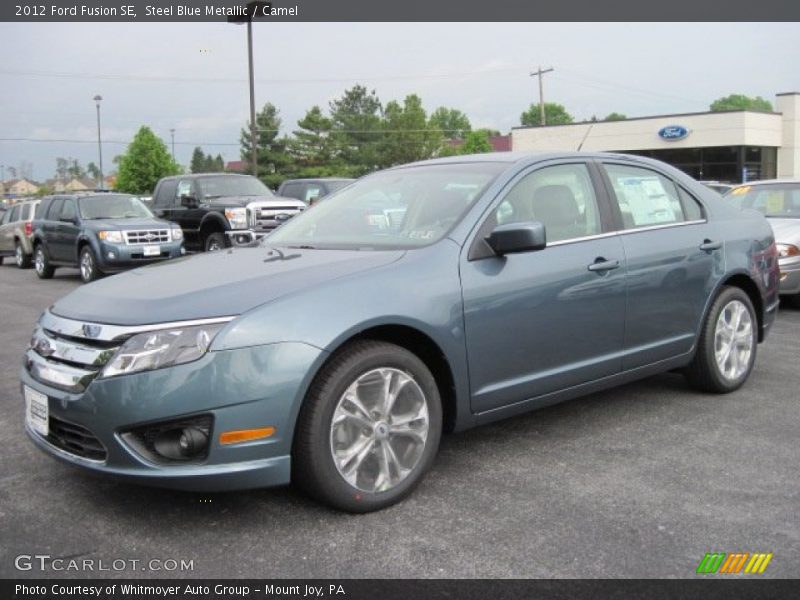 Steel Blue Metallic / Camel 2012 Ford Fusion SE