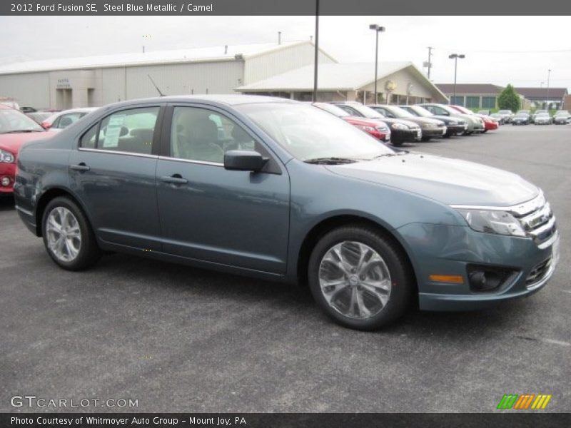 Steel Blue Metallic / Camel 2012 Ford Fusion SE