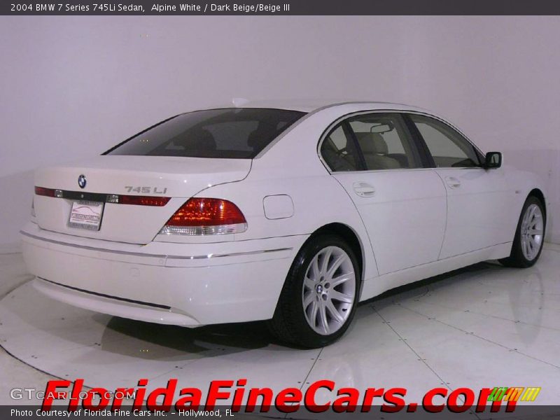 Alpine White / Dark Beige/Beige III 2004 BMW 7 Series 745Li Sedan