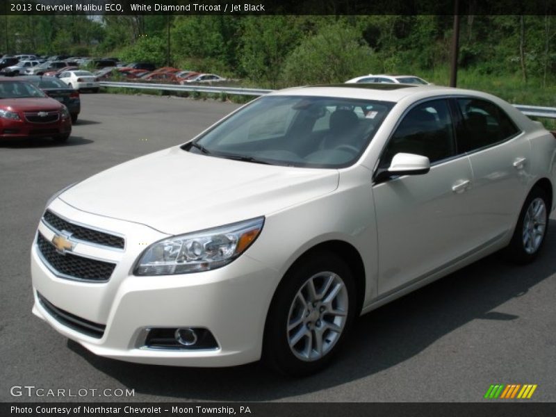 White Diamond Tricoat / Jet Black 2013 Chevrolet Malibu ECO