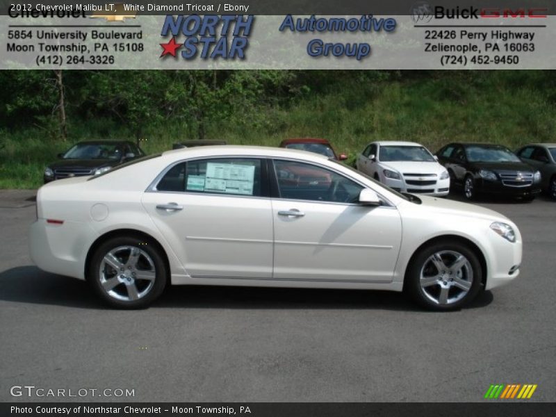 White Diamond Tricoat / Ebony 2012 Chevrolet Malibu LT