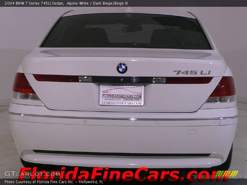 Alpine White / Dark Beige/Beige III 2004 BMW 7 Series 745Li Sedan