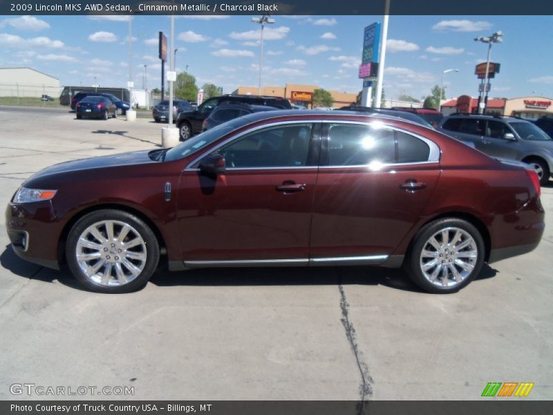 Cinnamon Metallic / Charcoal Black 2009 Lincoln MKS AWD Sedan