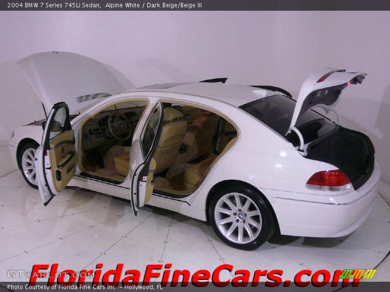 Alpine White / Dark Beige/Beige III 2004 BMW 7 Series 745Li Sedan