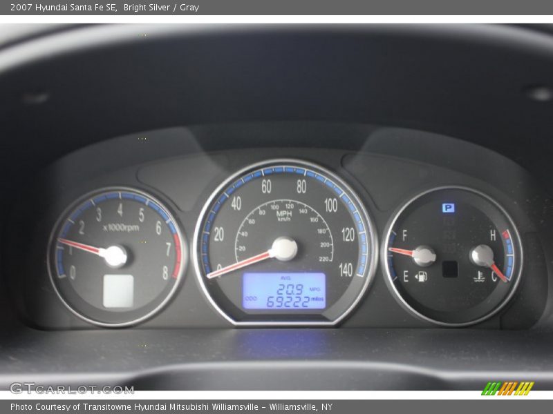 Bright Silver / Gray 2007 Hyundai Santa Fe SE