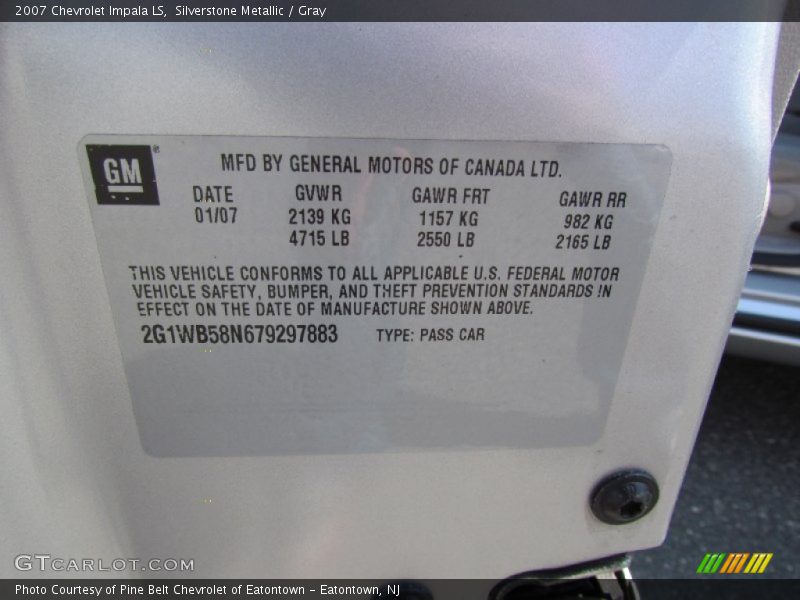 Silverstone Metallic / Gray 2007 Chevrolet Impala LS