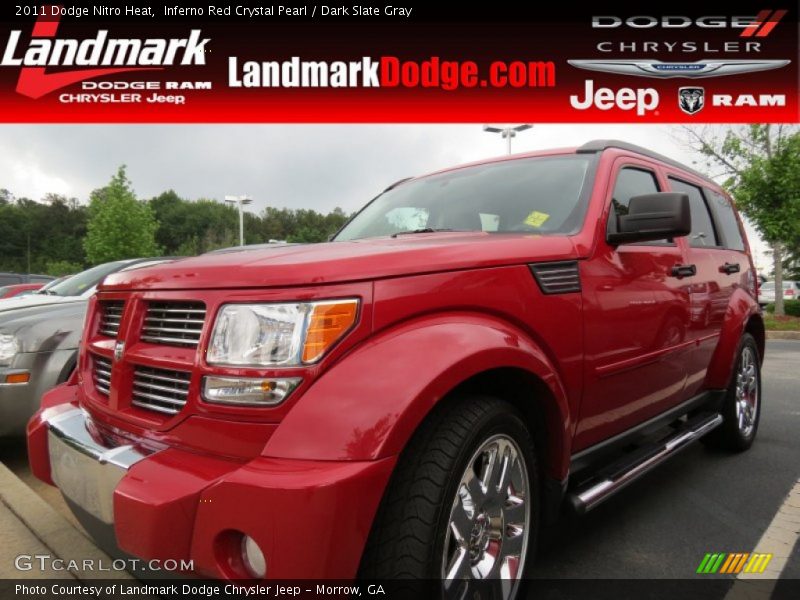 Inferno Red Crystal Pearl / Dark Slate Gray 2011 Dodge Nitro Heat