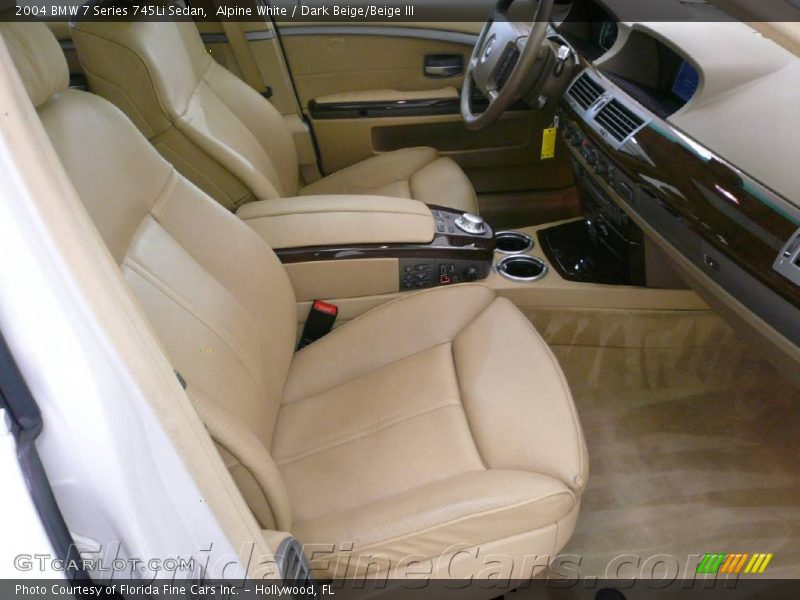 Alpine White / Dark Beige/Beige III 2004 BMW 7 Series 745Li Sedan