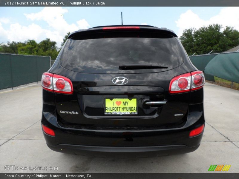 Twilight Black / Beige 2012 Hyundai Santa Fe Limited V6