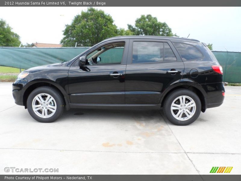 Twilight Black / Beige 2012 Hyundai Santa Fe Limited V6