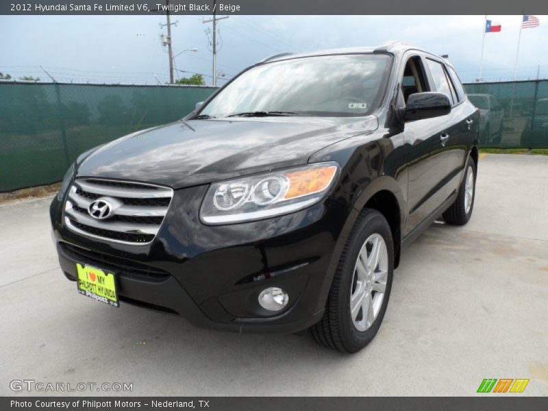Twilight Black / Beige 2012 Hyundai Santa Fe Limited V6