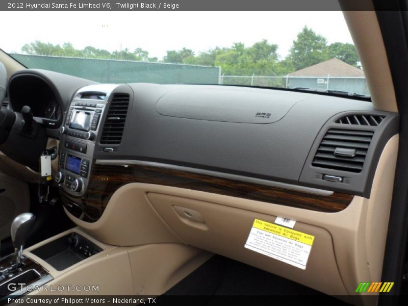 Twilight Black / Beige 2012 Hyundai Santa Fe Limited V6