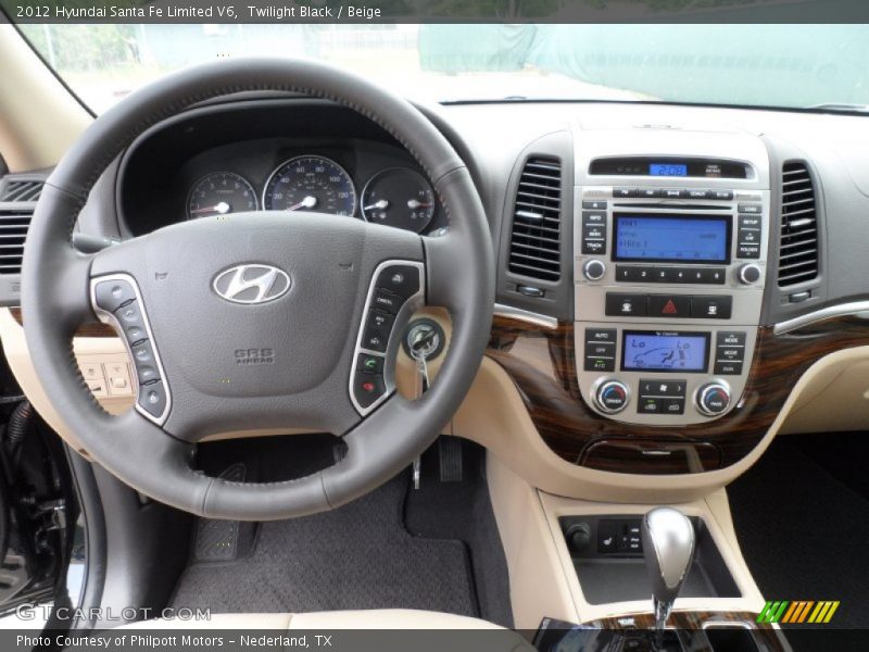 Twilight Black / Beige 2012 Hyundai Santa Fe Limited V6