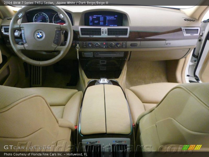 Alpine White / Dark Beige/Beige III 2004 BMW 7 Series 745Li Sedan