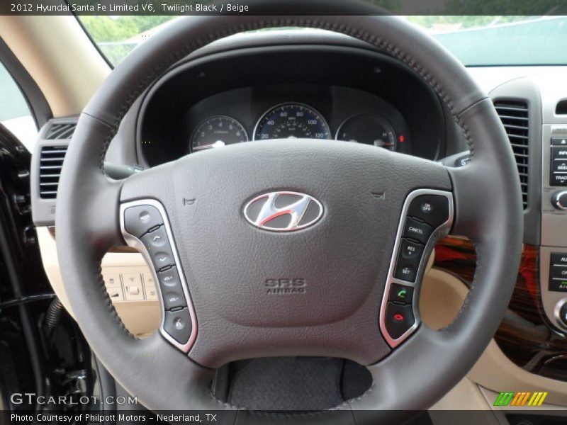 Twilight Black / Beige 2012 Hyundai Santa Fe Limited V6
