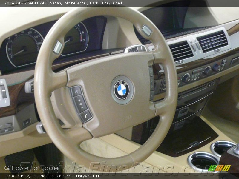 Alpine White / Dark Beige/Beige III 2004 BMW 7 Series 745Li Sedan