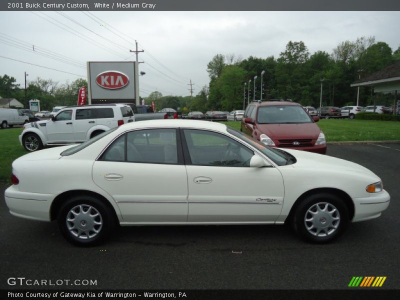 White / Medium Gray 2001 Buick Century Custom