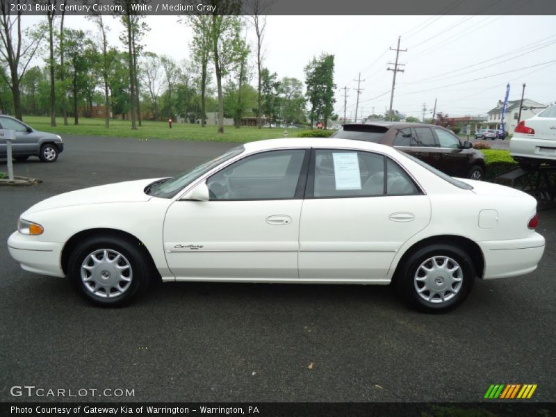 White / Medium Gray 2001 Buick Century Custom