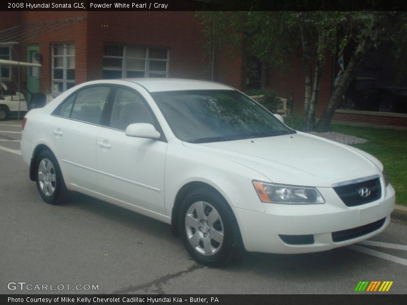 Powder White Pearl / Gray 2008 Hyundai Sonata GLS