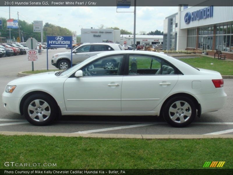 Powder White Pearl / Gray 2008 Hyundai Sonata GLS