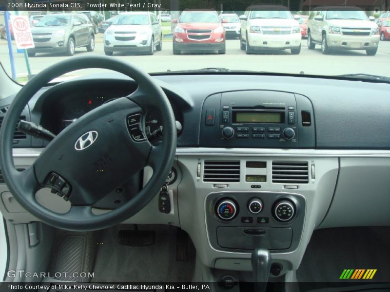 Powder White Pearl / Gray 2008 Hyundai Sonata GLS
