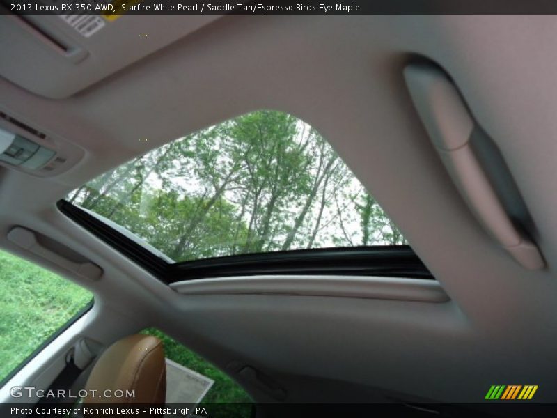 Sunroof of 2013 RX 350 AWD