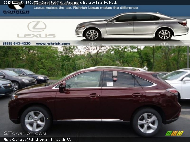 Claret Red Mica / Parchment/Espresso Birds Eye Maple 2013 Lexus RX 350 AWD