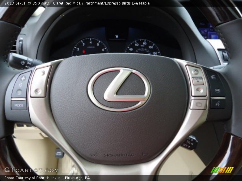 Claret Red Mica / Parchment/Espresso Birds Eye Maple 2013 Lexus RX 350 AWD