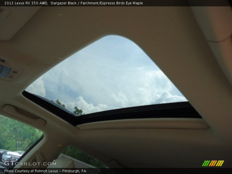 Sunroof of 2013 RX 350 AWD