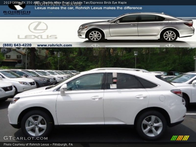 Starfire White Pearl / Saddle Tan/Espresso Birds Eye Maple 2013 Lexus RX 350 AWD
