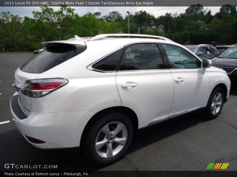 Starfire White Pearl / Saddle Tan/Espresso Birds Eye Maple 2013 Lexus RX 350 AWD