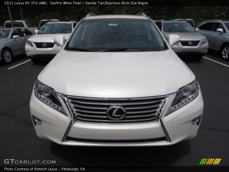 Starfire White Pearl / Saddle Tan/Espresso Birds Eye Maple 2013 Lexus RX 350 AWD