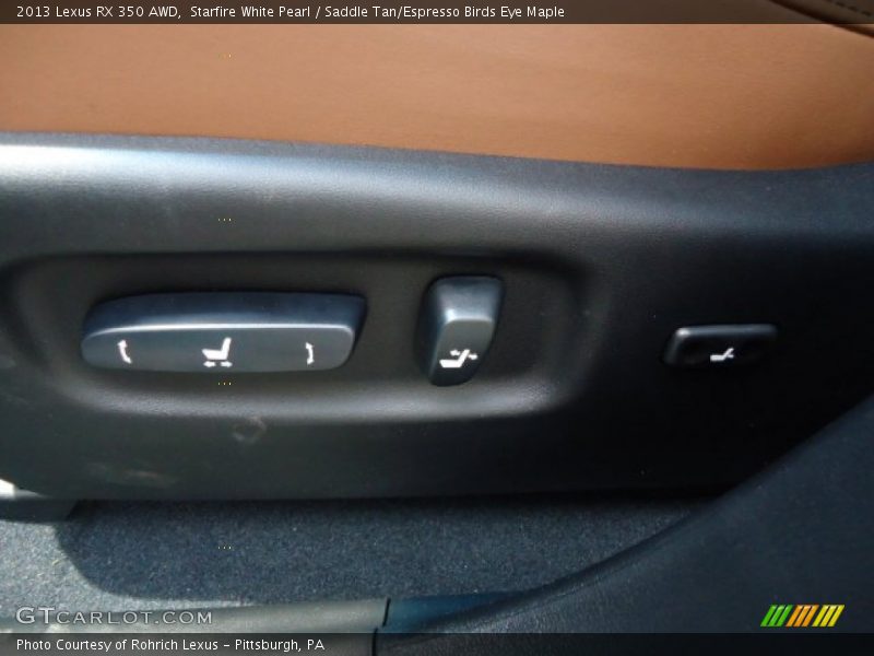 Starfire White Pearl / Saddle Tan/Espresso Birds Eye Maple 2013 Lexus RX 350 AWD