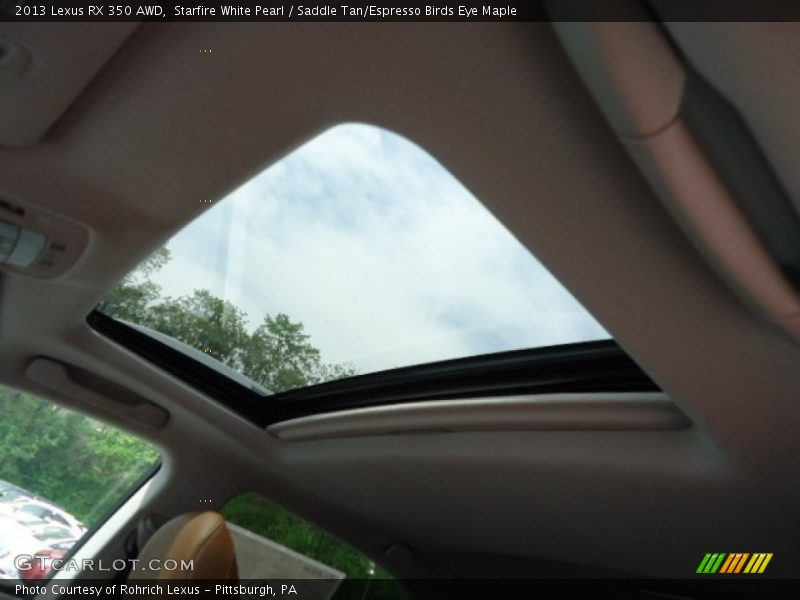 Starfire White Pearl / Saddle Tan/Espresso Birds Eye Maple 2013 Lexus RX 350 AWD
