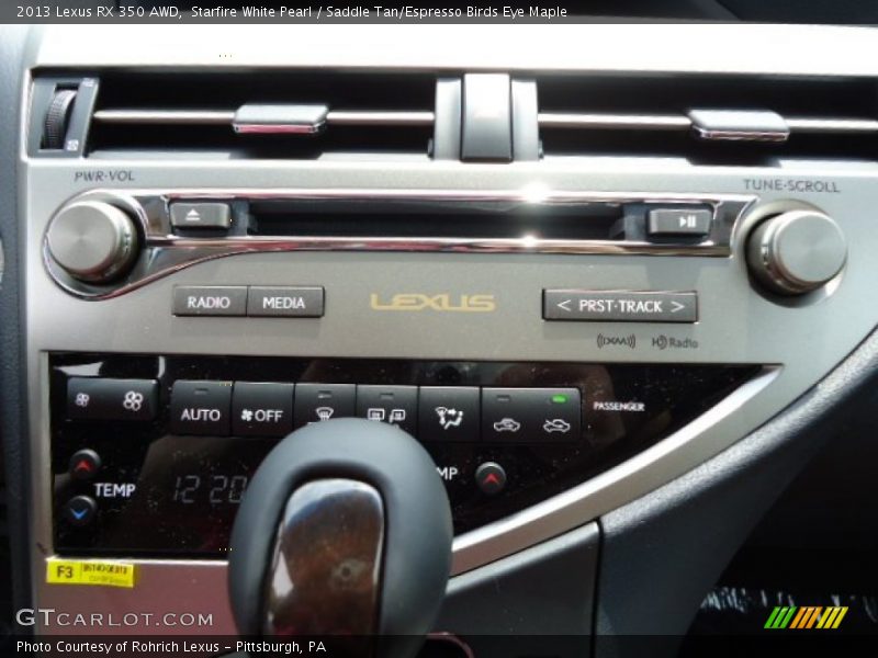Starfire White Pearl / Saddle Tan/Espresso Birds Eye Maple 2013 Lexus RX 350 AWD