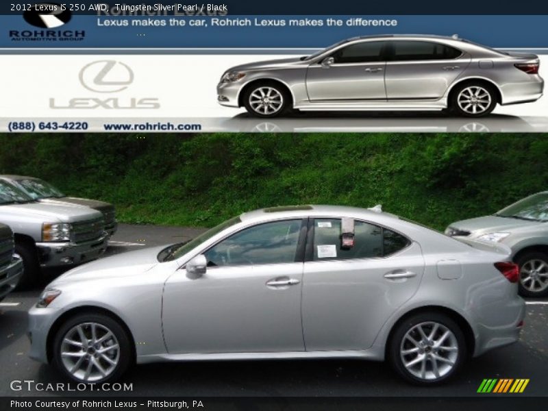 Tungsten Silver Pearl / Black 2012 Lexus IS 250 AWD
