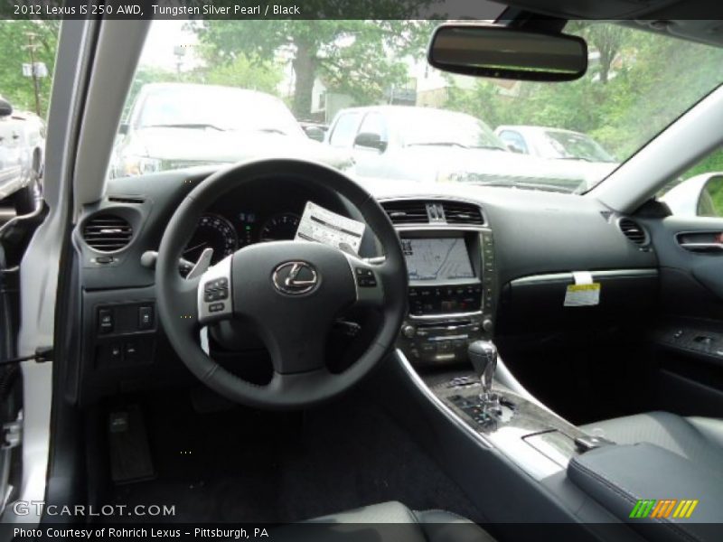 Tungsten Silver Pearl / Black 2012 Lexus IS 250 AWD