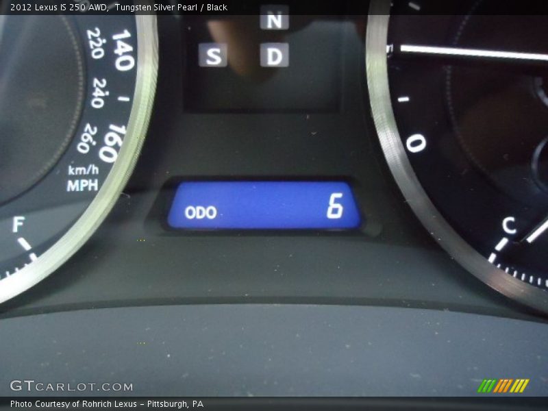 Tungsten Silver Pearl / Black 2012 Lexus IS 250 AWD