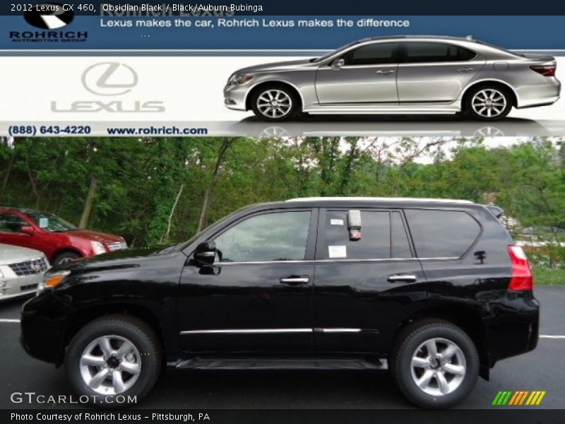 Obsidian Black / Black/Auburn Bubinga 2012 Lexus GX 460