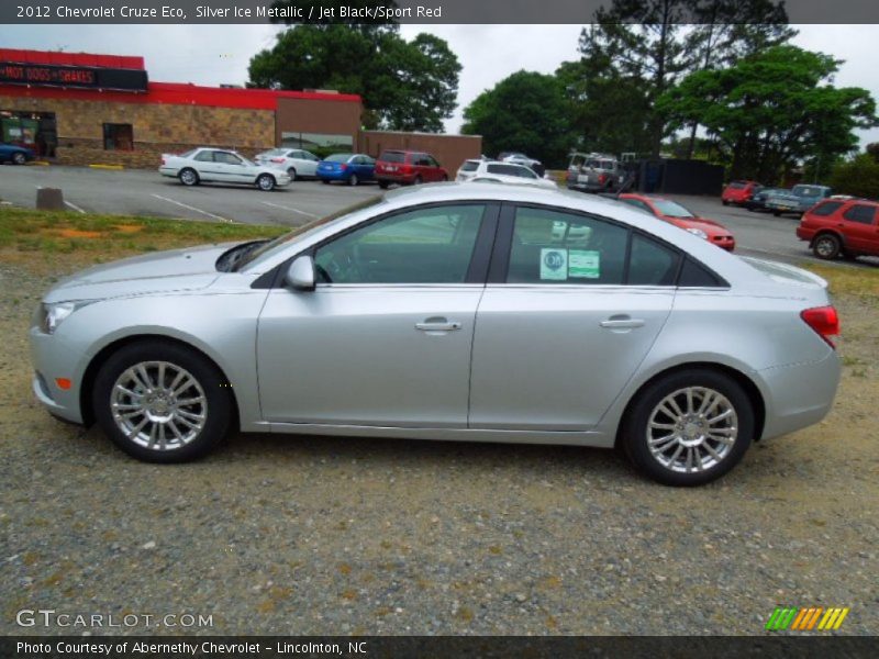 Silver Ice Metallic / Jet Black/Sport Red 2012 Chevrolet Cruze Eco