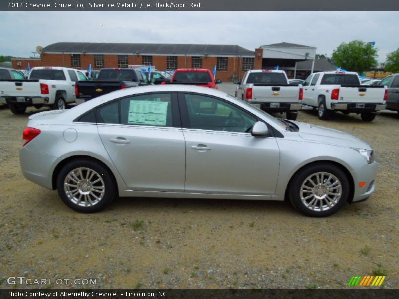 Silver Ice Metallic / Jet Black/Sport Red 2012 Chevrolet Cruze Eco