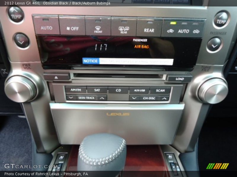 Obsidian Black / Black/Auburn Bubinga 2012 Lexus GX 460
