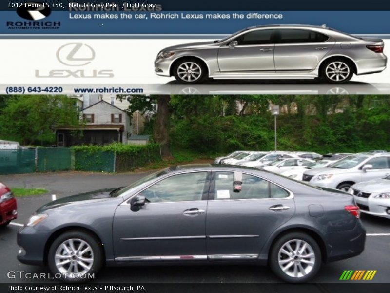 Nebula Gray Pearl / Light Gray 2012 Lexus ES 350