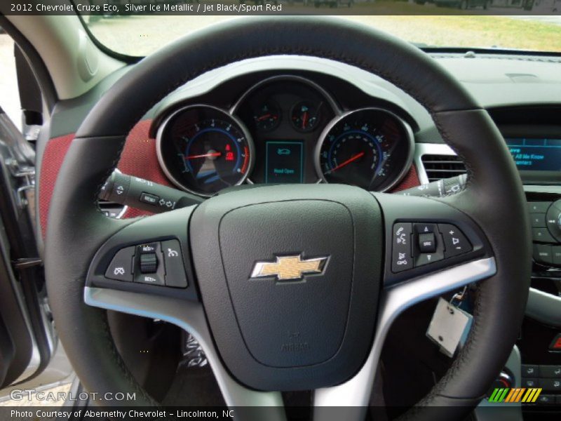 Silver Ice Metallic / Jet Black/Sport Red 2012 Chevrolet Cruze Eco