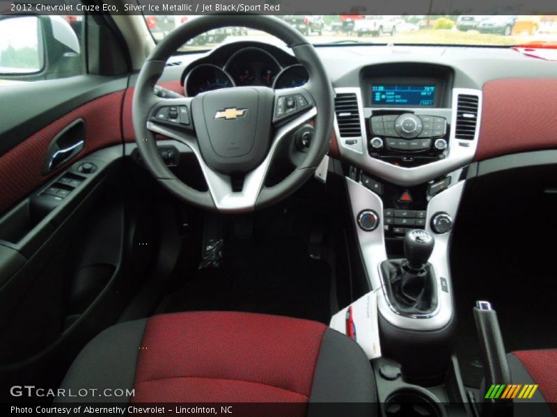 Silver Ice Metallic / Jet Black/Sport Red 2012 Chevrolet Cruze Eco