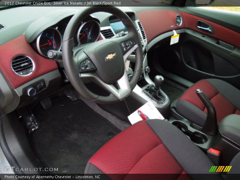 Silver Ice Metallic / Jet Black/Sport Red 2012 Chevrolet Cruze Eco